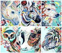 Wandkunstfarbe nach Zahlen Leinwand Malerei Kits Tiere DIY Unframe Acrylfarbe Färbung nach Zahlen Cartoon Hand -Packed Gift7287294