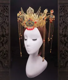 مشابك الشعر barrettes diy material package style style wedding phoenix crown bride headpiece التقليدية coronet long tassel ti5370864