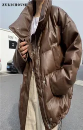 Zurichouse PU кожаная парка Женщины густые теплое искусственное кожаное пальто 2020 Harajuku в стиле Негабаритная зимняя куртка Женщина C09248459536