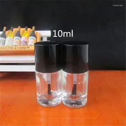 Bottiglie di stoccaggio 500pcs 10 ml di alta qualità Smalto a forma rotonda a forma rotonda Capo UV Contenitore a pennello piccolo vetro