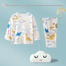 Kläder sätter barnheminredning benfri baby pyjamas långärmad set sommar tunn tjej luft konditionering man rent
