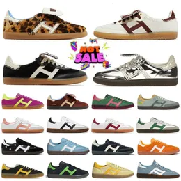 Top Designer 2024 Sports Wales Bonner Schuhe Leopardenmuster flacher Freizeit-Sneaker Sier Metallic Fox Braun Creme Weiße Männer Dhgate Trainer Slipper 36-45 82