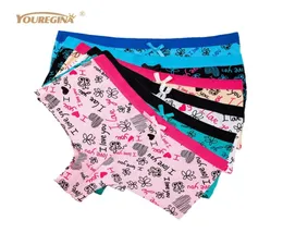 Yousegina Boxers Boxers Roupa Detecida Sexy Ladies Panties Boyshorts Carta de algodão impressão de algodão MUNDA MULHER 6PCSSET 2011121054779