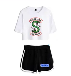 Frauen zweiteilige Outfits Riverdale Southside -Schlangen 2 -teilige Set Crop Top und Short Hosen Tracksan für Frauen Sets Kleidung 3328025