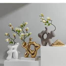 Вазы абстрактный искусство звезда форма керамика ваза украшения декоративной композиции искусственный цветок современный домашний декор