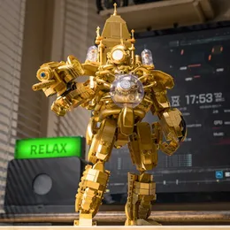 940 PCS GOLD TITAN Saat Kral Tuvalet Adamı Yapı Baba Model Seti MOC Montaj Tuğlaları Çocuk Oyuncak Hediyeleri 240517