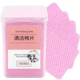 2024 200 pezzi Lint Lint Free Wipes Cotone Wipes Oylash Glue Remover Wipes Pulizia in foglio di cotone Nails arte Massiccello arte pads pulite per gli strumenti per nail art