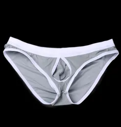 Underpants Aibc Open Front Sexy Men Underwear Big Penis Pouch Mens Briefs Low Waist Ice Silk Panties Bulge Push Up Breathable3316639