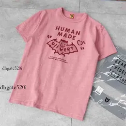 Human Made Men Men Designer T Camisetas humanas Made X Lil Uzi Vert Co marca Pink Bat Diamond Nigo Summer New Short Sleeve Men T-shirts234wc11