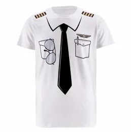 Новые мужчины Пилот полиция 3D футболка Доктор Джентльмен Взрослый Смешная вечеринка Пенпкин пират -пират -моряк Санта -Клаус Карнавал Косплей Oneck C6158207
