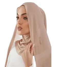 Pronto para usar o hijab de chiffon pesado premium com ímãs boa costura de alta qualidade de alta qualidade Sé mais xale 2207043903247