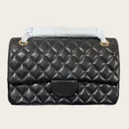 10a de melhor qualidade de grife de gola de ombro de malas Caviar Classic Classic All Purse Black Bolsa de bolsa Tote Jumbo Double Flap Cf Bag 23cm 25cm 30cm de couro real