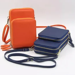 Borse a tracolla Borsa per cellulare Crossbody Borse in pelle PU 3 tasche con cerniera con cinghia staccabile Damski