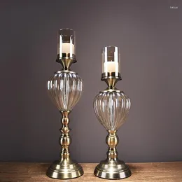 Candele di lussuoso vetro di cristallo creativo classico Elegante Elegante CANDELLE VINTAGE CANDELERE ACCESSORI A CASA BS50CH