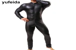 Yufeida sexy in pelle faux da uomo lunghi pantaloni salti di letardia costume da uomo gay moto bdon wrestling cognello ceral