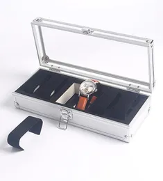 2017 Nützliche 6 Gitter Watch Box Schmuck Aluminiumlegierung Uhren Display Aufbewahrungskoffer Ornamente Geschenk3885472