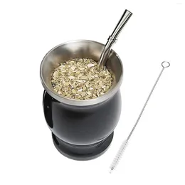 Tassen kreative Marmorbecher mit Tee Infuser Strohhalle Küchenzubehör Blattstammbecher Edelstahlfilterartikel Gegenstände