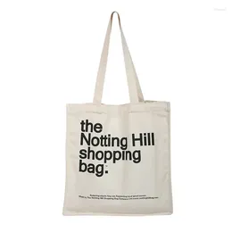 Worki do przechowywania kobiety płócienne torba na zakupy notting hill książki żeńska bawełniana tkanina na ramię eko torebka torebka