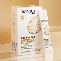 20 шт. Bioaqua Rice Raie Pulp Sleep Masks Smoaking Pursing Sharing Moisturing Mask Skincare Sleep 240517