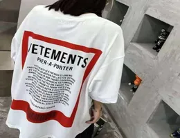 2021SS Vetements Red Patch T -Shirt Männer Frauen Big Mark Print Vetements T -Shirt übergroße Vtm Tops Männer Kleidung x07129473714