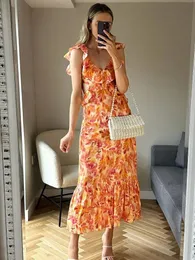 Fashion Floral Stampa Slip Maxi Dresses Women Sexy Sleeveless Long Dress Female Cavalca Out Beach Holiday Party 240430