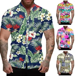 Koszule męskie najlepiej sprzedające się mężczyźni Sprzedaż Sprzedaż męska letnia nadruk krótkie rękawy stojak na koszulę Camisa Hawaiana Hombre