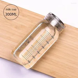 Wasserflaschen Glasflasche mit Zeitmarker Cover Tasse für Getränke Transparent Milchsaft Einfacher Geburtstagsgeschenkdeckel