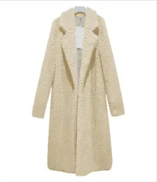 Katı Teddy Coat Winter Coat Kadın Uzun Yün Palto ve Ceketler Mantau Femme Hiver Abrigos Mujer Elegante Cappotto Donna WT0262901545