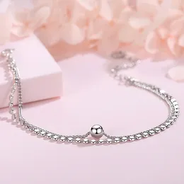 Bracciatore a doppio strato Bracciale rotondo femminile S925 Sterling Sterling Simple Nicchia Nicchia Design in stile coreano Gioielli per Studen