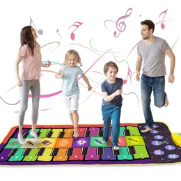 Childrens Music Piano Mat Duett Keyboard Play Mat 20 Tasten Floor Piano 8 Instrument Sound 5 Paly Modes Dance Pad Bildung Spielzeug 240517