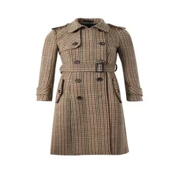 Women039S Trench płaszcze 2021 Vintage Brytyjczycy Feel 30 wełniane podwójnie prętowe luźne płaszcz Damen Damen dla kobiet2946524