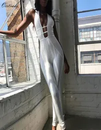 Ocstrade seksi bandaj tulum 2019 yeni moda içi boş out bandaj tulum beyaz rayon yüksek kaliteli tulumlar bandaj kadınları T51907203482