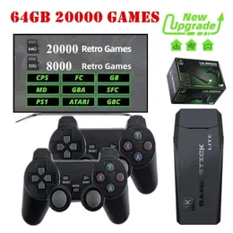 FGHGF Video Game Console 2.4G Dual Wireless Controller Portable Game Stick 4K 20000 Games 64GB Retro Games for PS1/GBA Boy Gift 240509