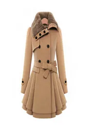 Collaggio in pelliccia inverno Women Women Wool Misce Coats Heigh di qualità a doppio cappotto da overboat a doppio cappotto Donne da donna 039