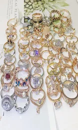 Diamentowe imitacja Pierścionki z klejnotów Kobiety moda cyrkon Pierścień Ozdoby biżuterii mieszane partia srebrna akcesoria ślubne1854347
