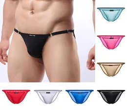 Underpants Sexy Men Ice Silk TBack Gstring Thong Bikini Micro Mesh Sheer Pouch Underwear Male Erotic Temptation Jockstrap Thongs3881872