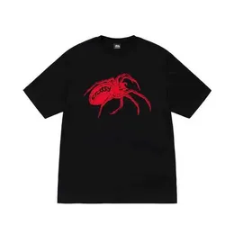 남자 티셔츠 American Instagram 트렌디 브랜드 고딕 스파이더 프린트 셔츠 남성 여름 y2k 맞춤형 레트로 라운드 목 반 소매 상단 Q240517