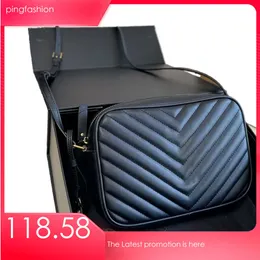 Ping in pelle sacchetti di design autentica per la fotocamera Nappepi da donna per spalle nere BASSE CROVE BODY BODY BOUSHBAG Clutch Clutch Borse Messenger Geometria quadrata