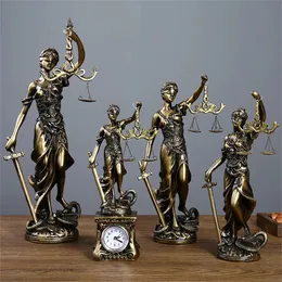 Deusa de Deusa da Justiça estátua mitologia grega ornamentos de feira anjo escultura de Deus Tianping Afstraya Vintage Home Decoration 240517