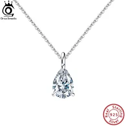 Orsa Jewels Elegant 925 Sterling Silber Wassertropfen Faux Diamond 8A Kubikzirkon Anhänger Halskette für Frauen Hochzeit Schmuck LZN04 240515