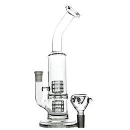 Hot selling clearance 1pc glass water pipe transparent double-layer tire design glass bong accessories 10 inches