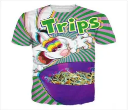 最新の3DプリントTシャツTrippy Vibrant Trix Rabbit Summer Casuary Tops Tees Fashion Teck TシャツMALE DX0125200889