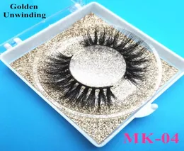 Golden Unwinding Lashes 04 short mink lash 3d natural long 15mm feather eyelashes packaging square box1571131