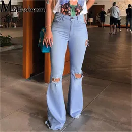 Jeans femminile 2024 Women Hole tagliato in vita alta gamba larga Lunga moda Active Wear Maxi Denim Pantaloni Summer Street Speaker