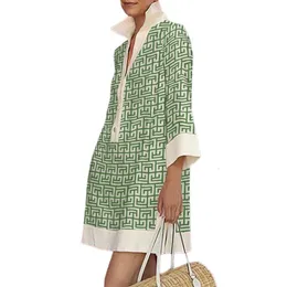 Lemongor femmina femmina stampato abbottonato stampato elegante abito da sera da sera estate mini abiti per donne 240518
