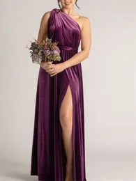 Party Dresses Elegant Velvet Long Bridesmaid V-Neck High Slit Aftonklänningar Backless Prom Dress 72 Styles Multiway Infinity