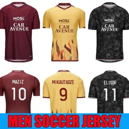 Metz FC Soccer 24 23 Maillots Forma Maziz 2023 2024 Mikautadze Jallow Gueye Joseph Niane Home Danley Elisor Away Üçüncü Erkekler Çocuk Futbol Gömlekleri MAILLOT 20 20