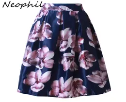 NEOPHIL 2018 Women Fashion Retro Women Black White Flower Flower Stampa a vita alta Abito da ballo Midi Bulli Short Short SAIA S12256402035