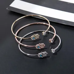 Link -Bänder Fashion Metall Zirkon Fatima Hand Hamsa Devil's Eye Charm Armband Bangel für Frauen Mädchen Schmuck Pulseras SL194