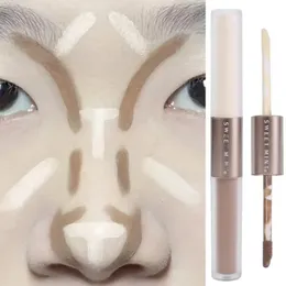 Doubleended Highlighting Contouring Stick 2in1 Concealer Pencil Cement Grey Threedimensional Nose Shadow Bronzers Makeup Pen 240510